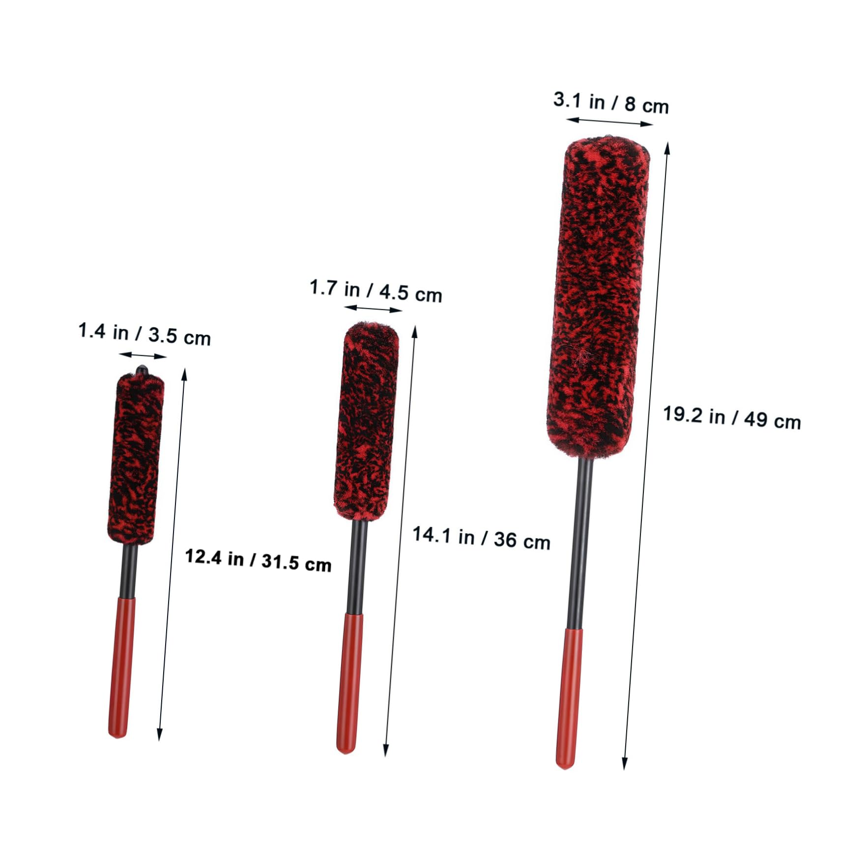 Ciieeo 3 Set Spazzola per La Pulizia degli Pneumatici Detergente per Ruote Macchia Ruota Auto Puscella di Pulizia delle Ruote Spazzola per Ruote Plastica Rosso 3 Pezzi*3
