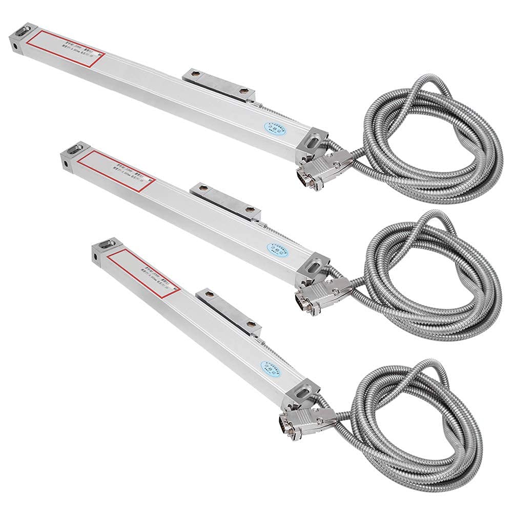 Lecture numérique DRO, 3PCS Tour Linear Scale Linear Scale 5um Precision Digital Readout Encoder pour JCS900-2AE JCS900-3AE DRO, Optical Linear Encoder(0-200mm 0-400mm 0-500mm)