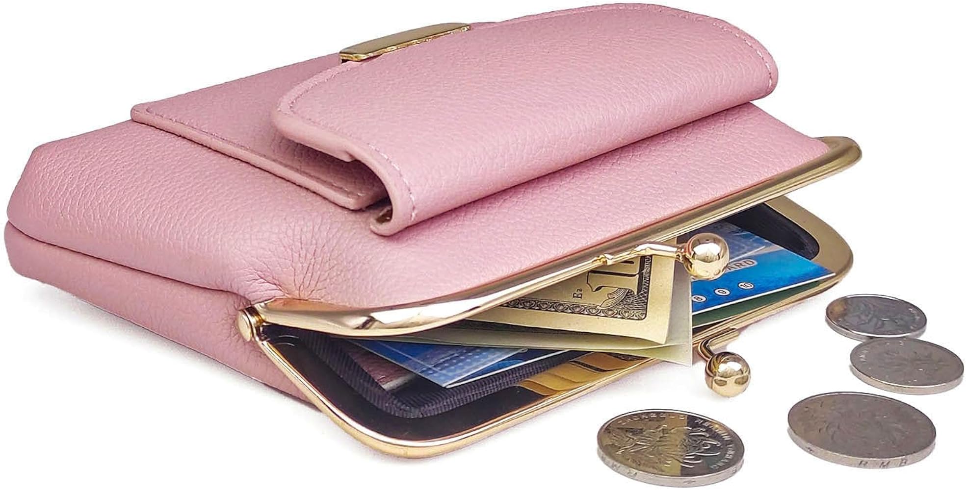 Amazon.com: Lavogel Coin Purse With Credit Card Slot, Kiss Lock