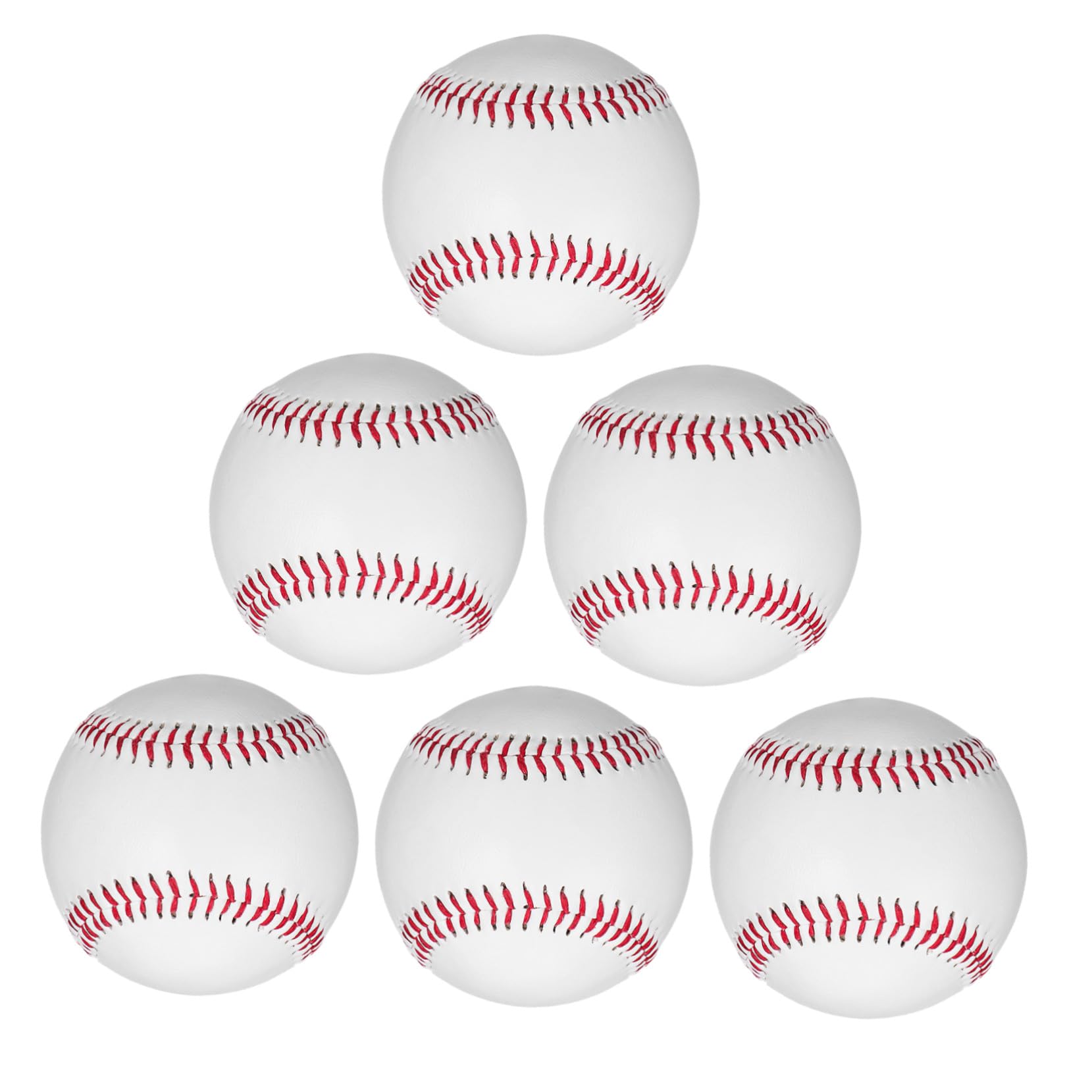 Toddmomy Pelota de Entrenamiento de Béisbol 6piezas Blanco PVC
