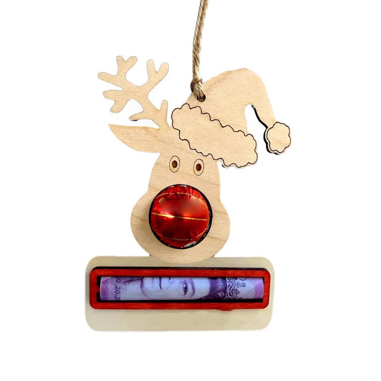 Adorno para árbol de Navidad con Soporte para Dinero, Titular de Dinero Hecho a Mano para Regalo en Efectivo, Decoración para, se Pueden Escribir bendiciones en la Parte Posterior.