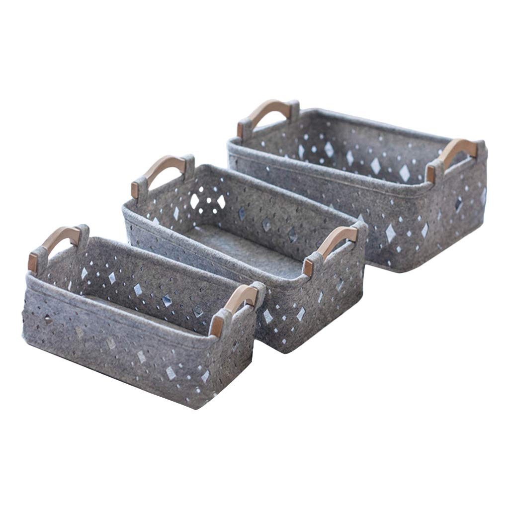 SZYDD Felt Hollow Storage Box Hollow Felt Storage Basket Storage Box Sundries Clothing Laundry Toy Storage Box Decoration