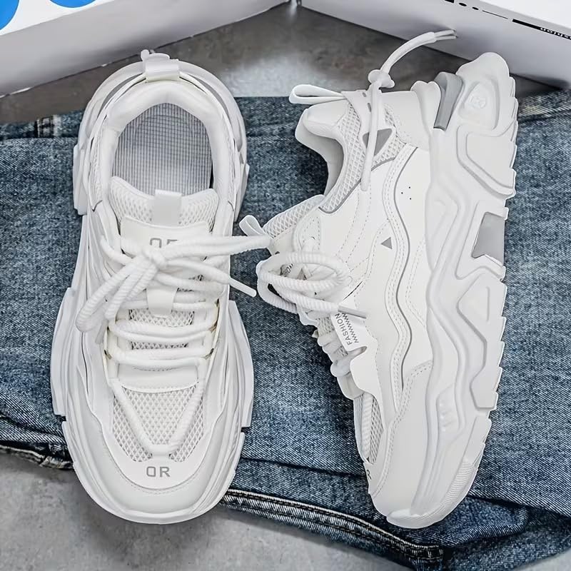 Image of Cruiser Men's Chunky Sneakers| Streetwear Fashion Shoes| Trendy & Stylish Lace Up Casual Sneakers | Durable Lightweight Comfortable Sports Running Walking Shoes, Cushioned Thick Insole Sneakers(2659)