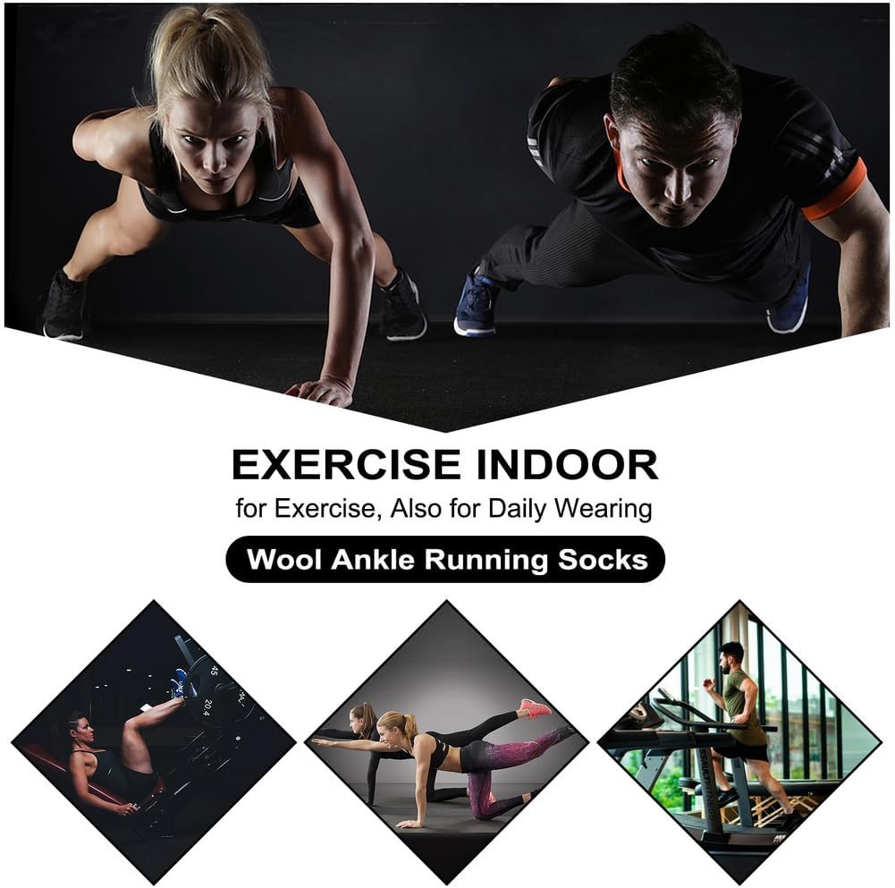 Busy Socks Ankle Merino Wool Blend Running Walking Socks for Men Women Compression Support Athletic Low Cut Cushioned Socks - Image 5