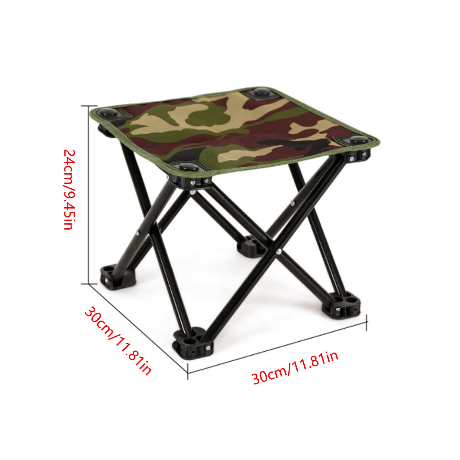 Tabouret Pliant Portable Rliocvhe - Siège Camping, Pêche, Plage Léger 0,5kg - Support 120kg, Sac Inclus - 9