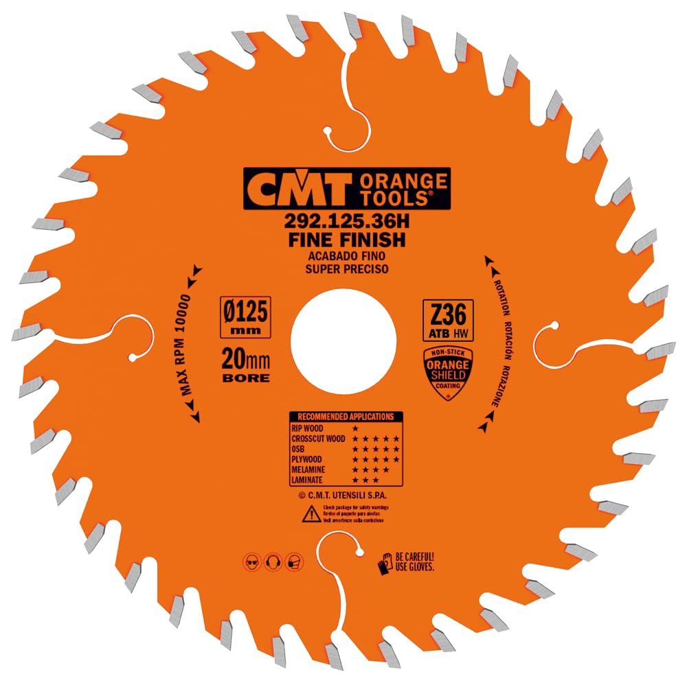 Lame de scie circulaire 125mm z=36 ATB CMT pour des coupes sans éclats