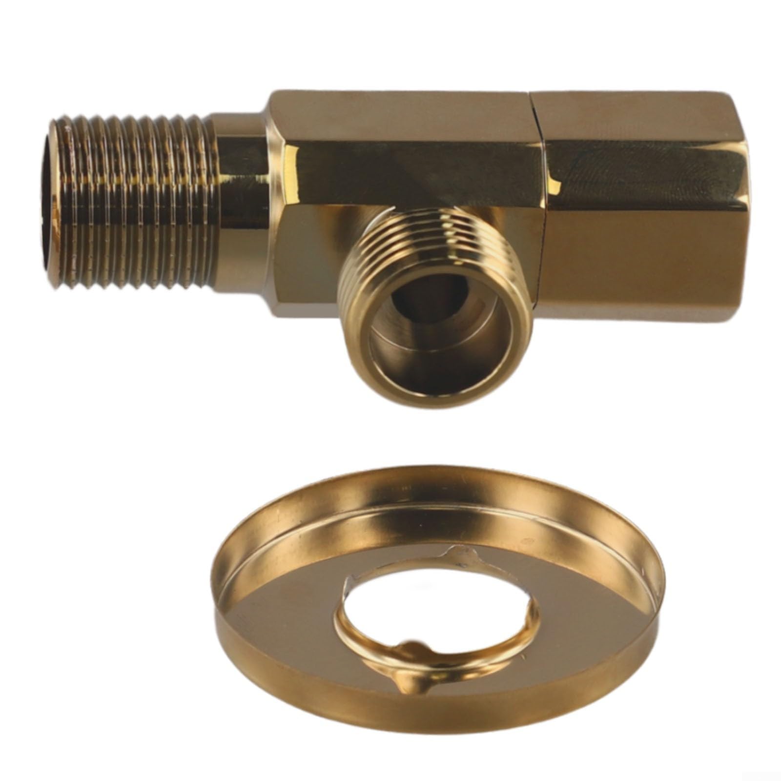 Besttoolifes Valvola di arresto angolare, in ottone, 1/2 "per ingresso NPT × uscita 3/8", maniglia a quarto di giro per bagno, cucina e WC controllo dell'acqua