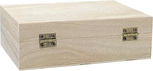 Miniatura 7 de Paquete de 48 cajas pequeñas de madera para manualidades, caja de madera sin terminar de 6 x 4 x 2 pulgadas, caja de recuerdo para almacenamiento de