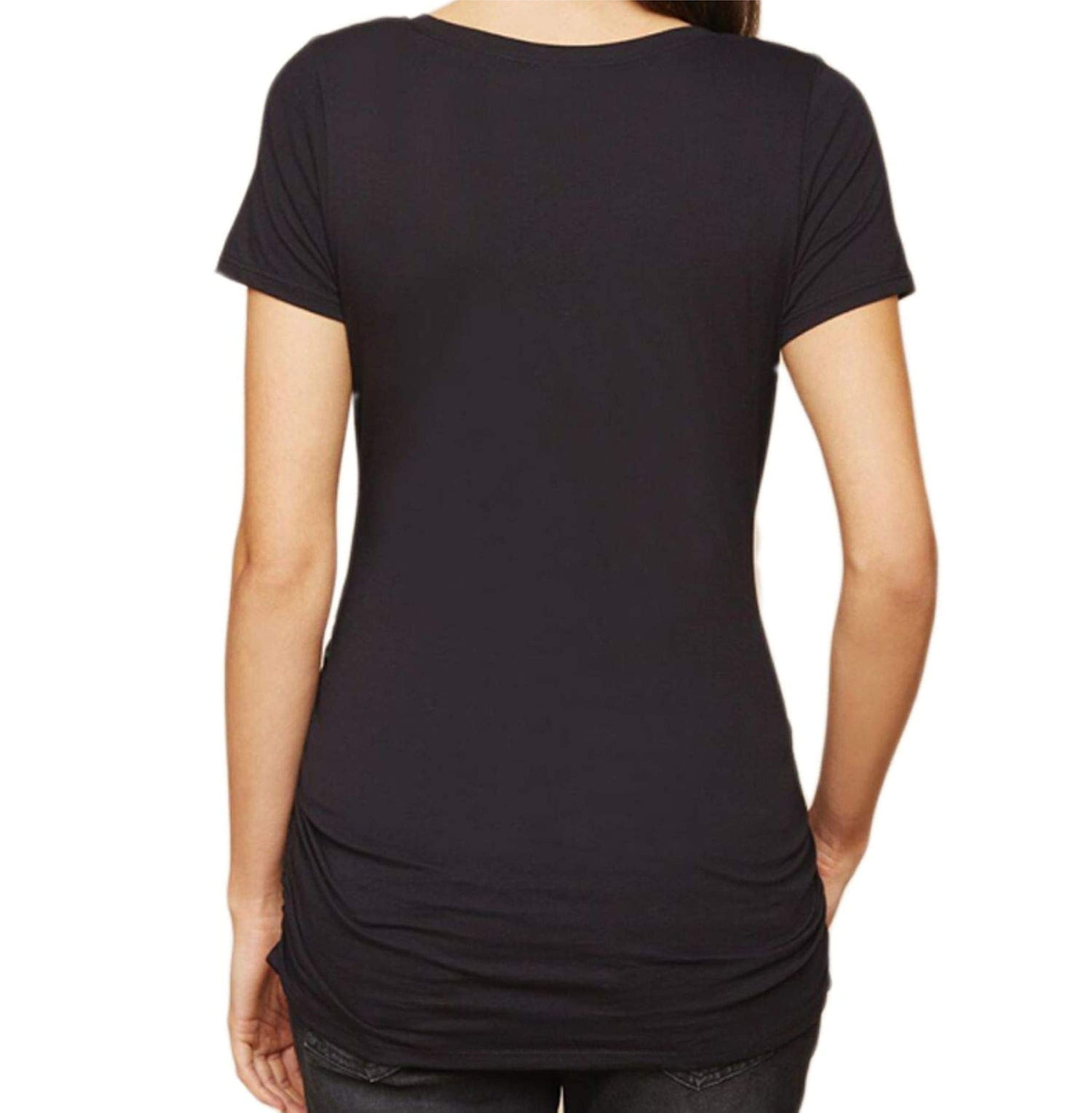 TheYaYaCafe Mothers Day Peek a Boo Baby Women's Pregnancy Maternity T-Shirt Top Tee Round Neck Half Sleeves Black Large 3