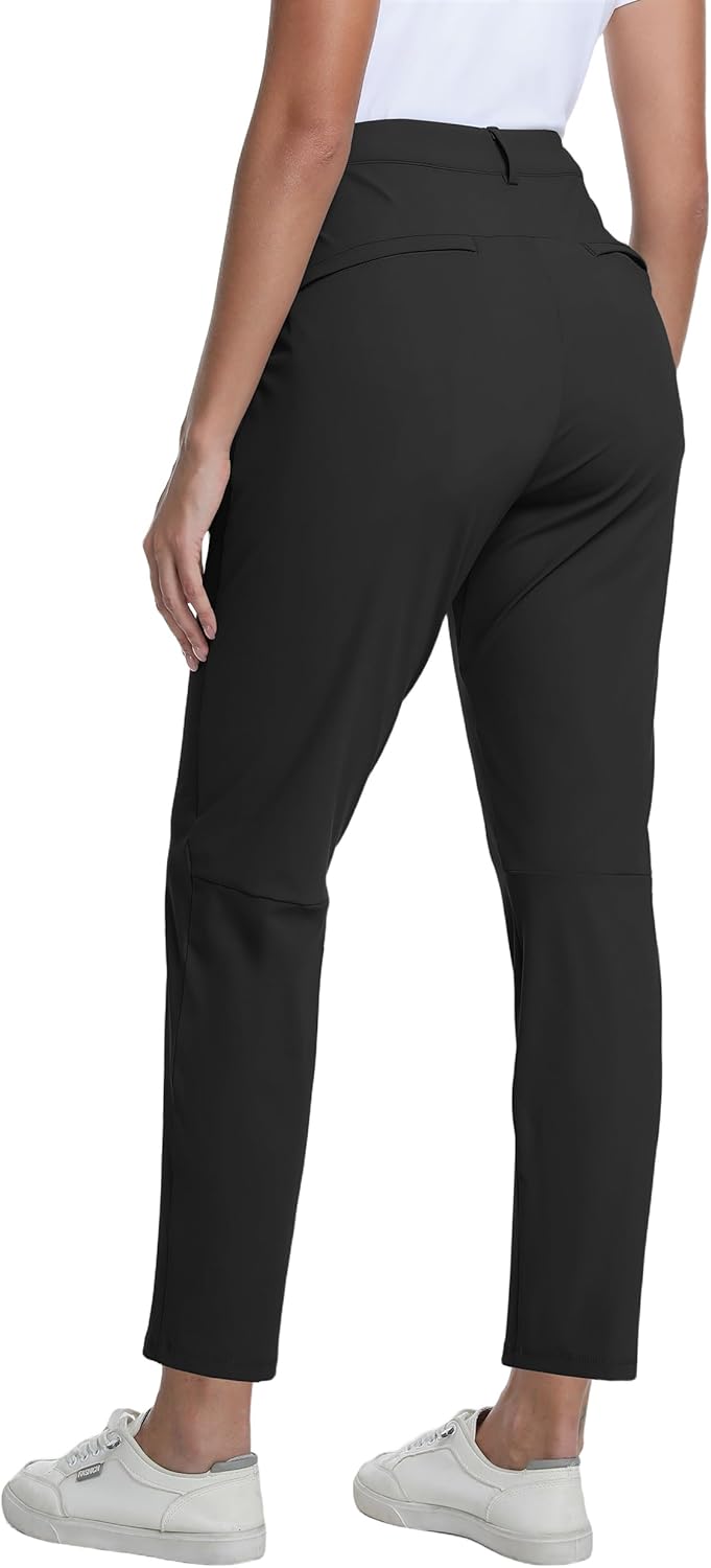 V VOCNI Womens Golf Pants Stretch Work Dress Pants 7/8 Belt Loops Casual Travel Athletic Hiking Lounge Trousers - Image 2