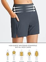 Vista 3 de BALEAF Traje de baño de 5 pulgadas para mujer, de secado rápido, cintura alta, UPF 50+, con forro