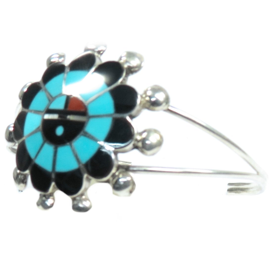 Indianerschmuck Armspange für Damen aus Sterling Silber - Zuni Sunface II