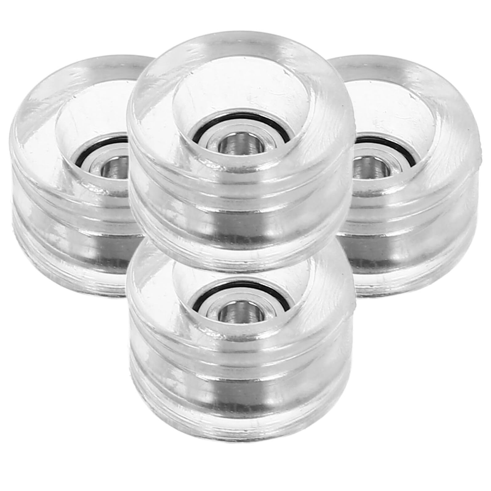 4 Stück Skateboard Rollen mit Kugellager für Finger Skateboard Einzigartiges Design aus Kunststoff und Metall Einfache Installation