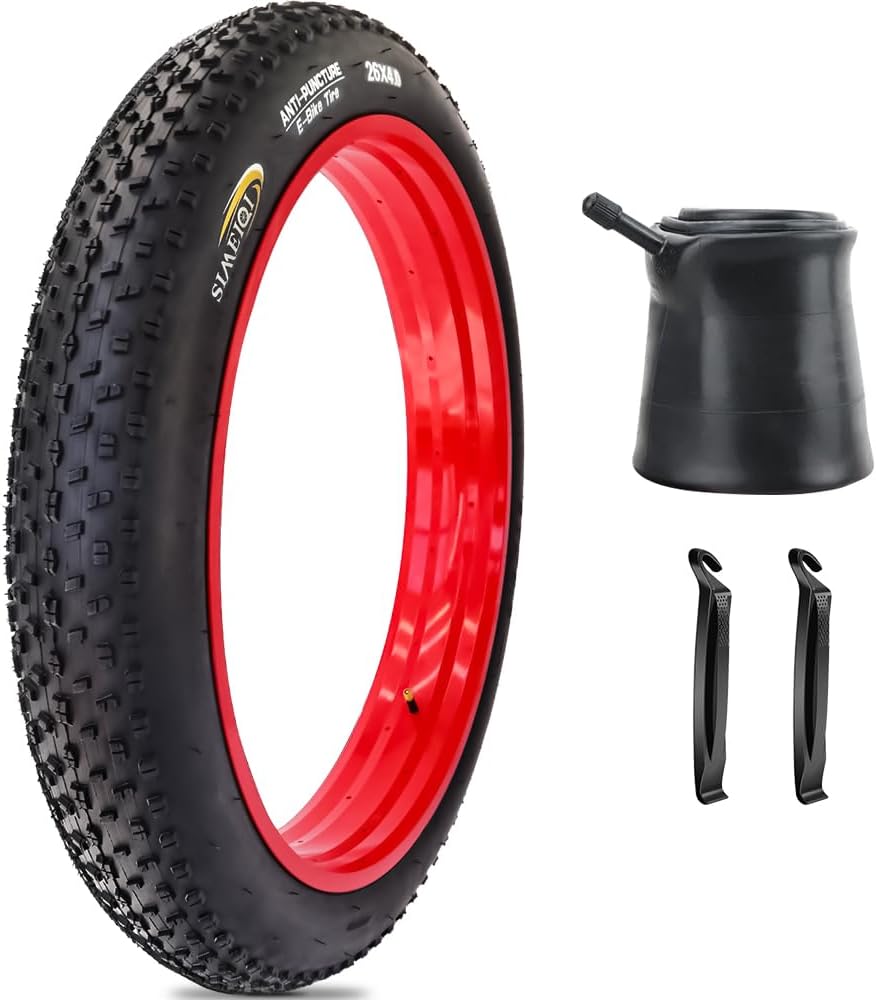 20"/26"X4.0" E-Bike Fat Bike Tires with Anti-Puncture Protection Electric Bike Tricycle Tyres Foldable Replacement Tire for Mountain Snow All Terrian E-Bike Urban City Street Road Bicycle