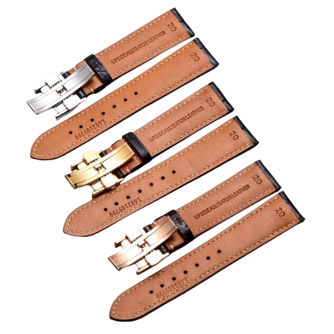Bracelet en Cuir Authentique Souple Fermoir Papillon Bracelet en Cuir Remplacement Accessoires Réparation pour LONGINES Master Collection