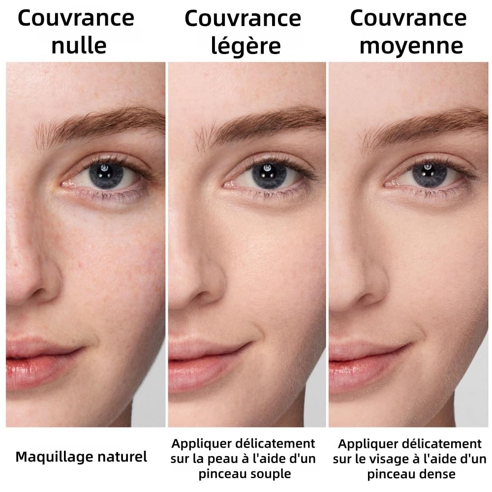 lankerain beauty poudre antirides, contrôle durable de l'huile, couverture complète, transfert - proof, Un maquillage naturel, 24h de couvrance