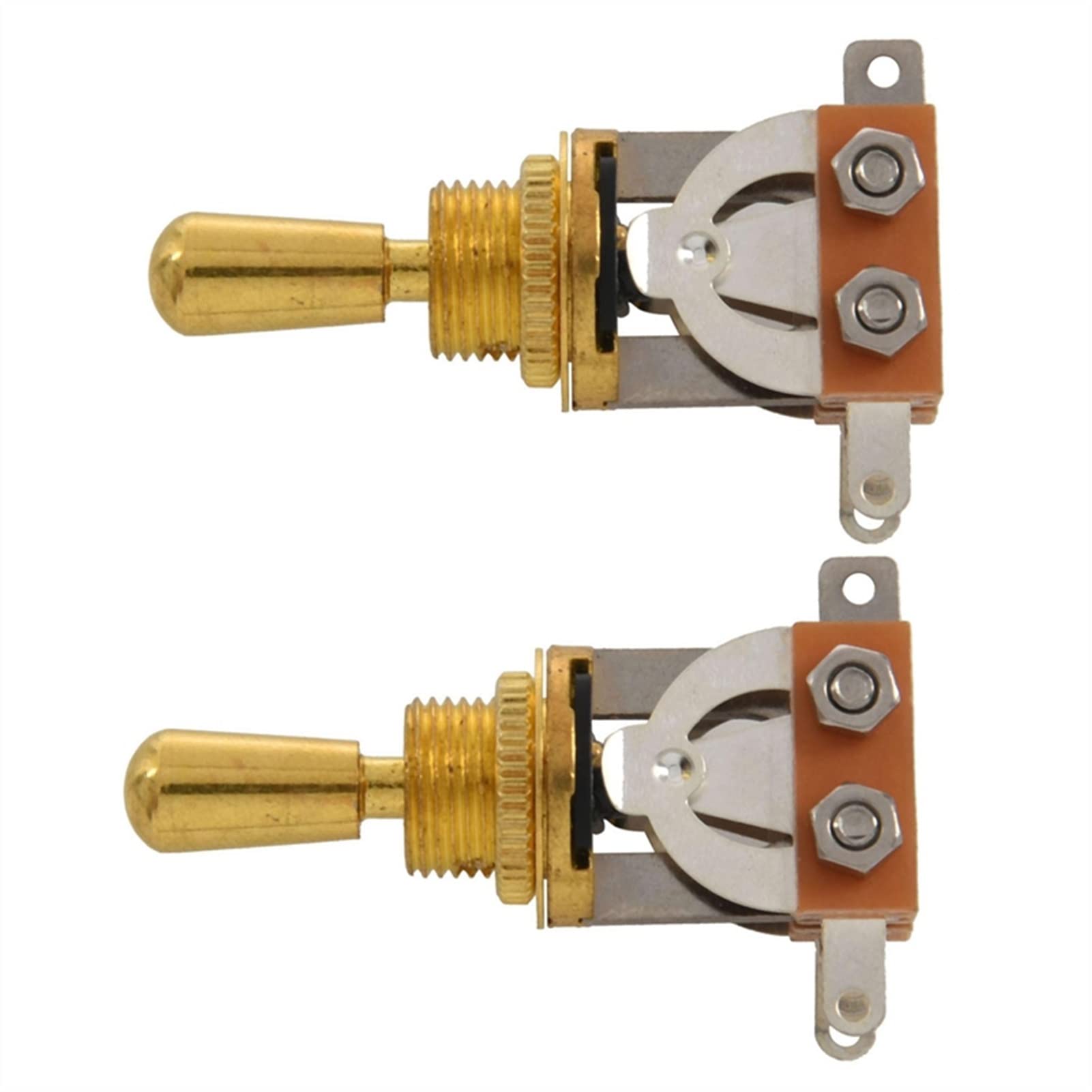 FLFL 2X Guitarra Eléctrica Dorada Interruptor De Palanca De 3 Vías Interruptor Selector De Pastilla con Perilla De Punta De Latón Partes Guitarra