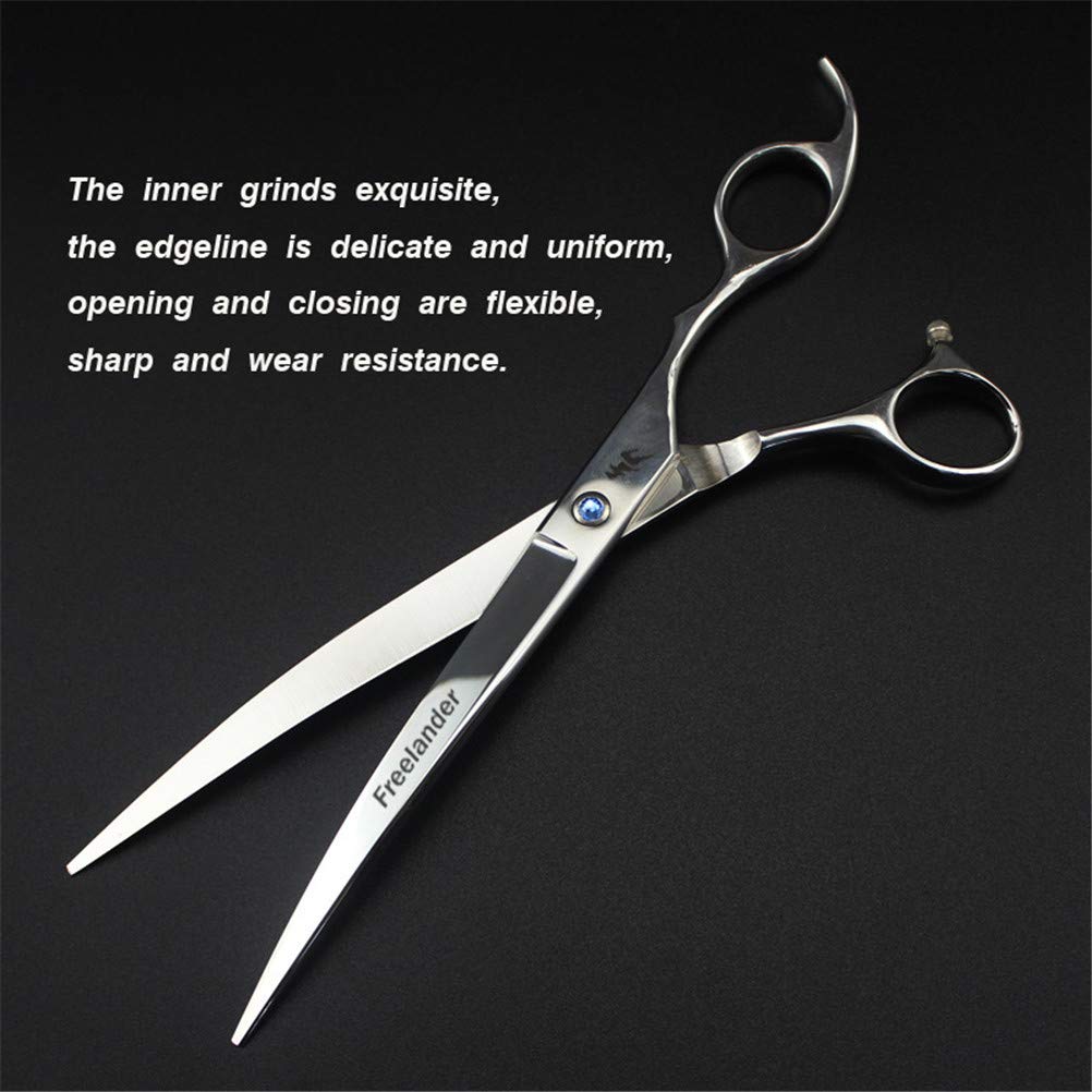 DESAV Persone per Cani da Pet Forbici 5Pcs Set, 8.0 Pollici Professional Straight Curved Shears Sheasors Fishbone Forbici Dente, Trimming dei Capelli Strumenti per Lo Styling