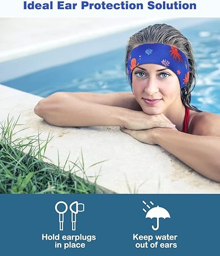 Miniatura 2 de MoKo Diadema de natación para niños y adultos, linda diadema Swinmmers para mantener el agua fuera, impermeable, banda de protección para los oídos