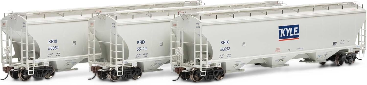 Athearn HO Trinity 3-Bay Hoppers KRIX # 1 3 ATHG97161 HO Rolling Stock