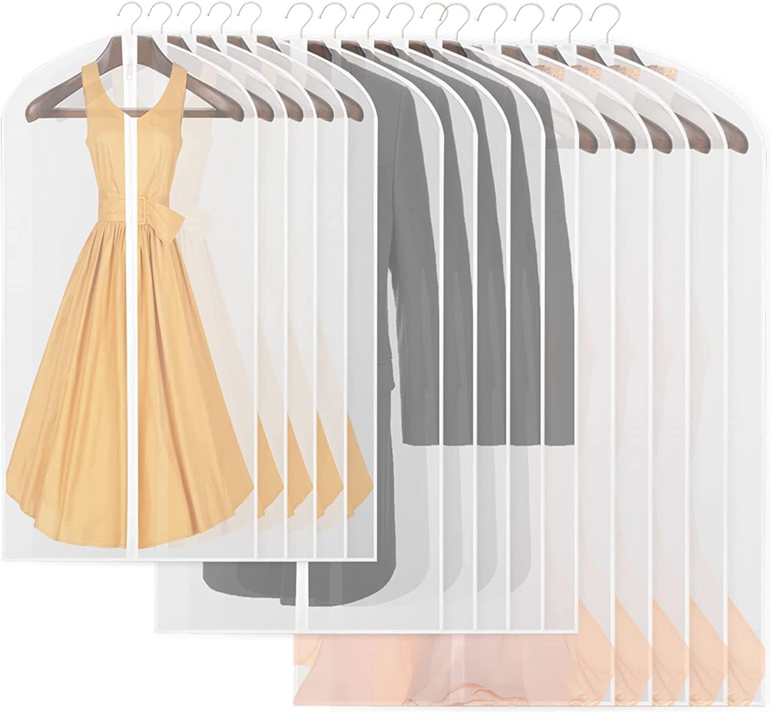 AKOLAFE 15 PCS Garment Covers, Garment Bags, Clothes Cover with Zip