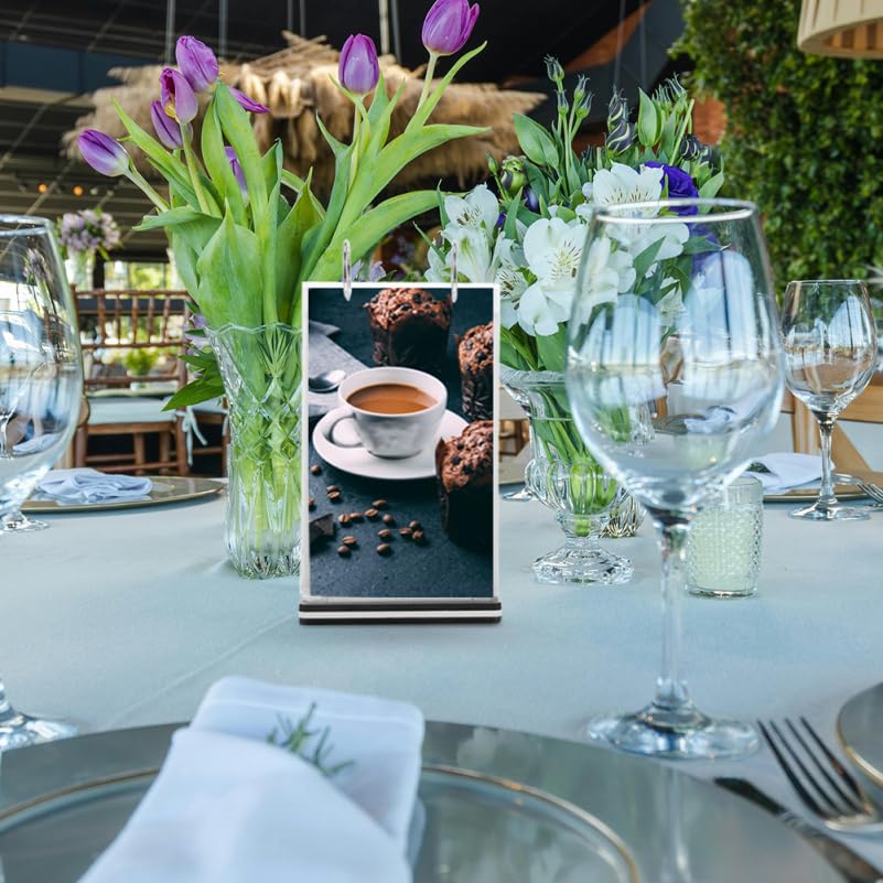 CAXUSD 2Pcs Menu Holder Flip Display Stand Desktop Tabletop Sign Holder for Restaurant Bar Cafe Multi-Page Menu Presentation - Image 3