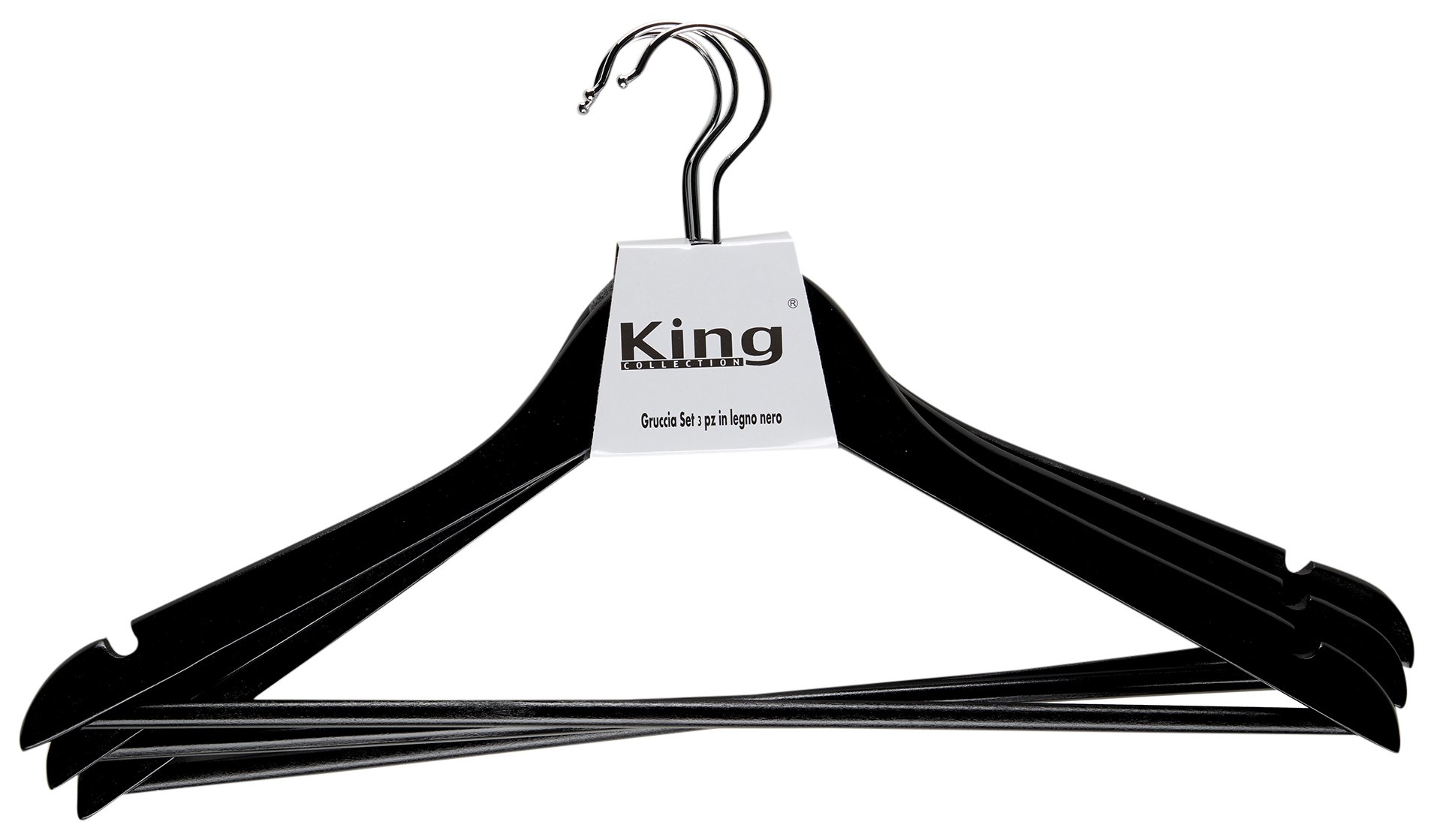 Cintre noir 45 cm King Home G1781003/N pour portant et armoire