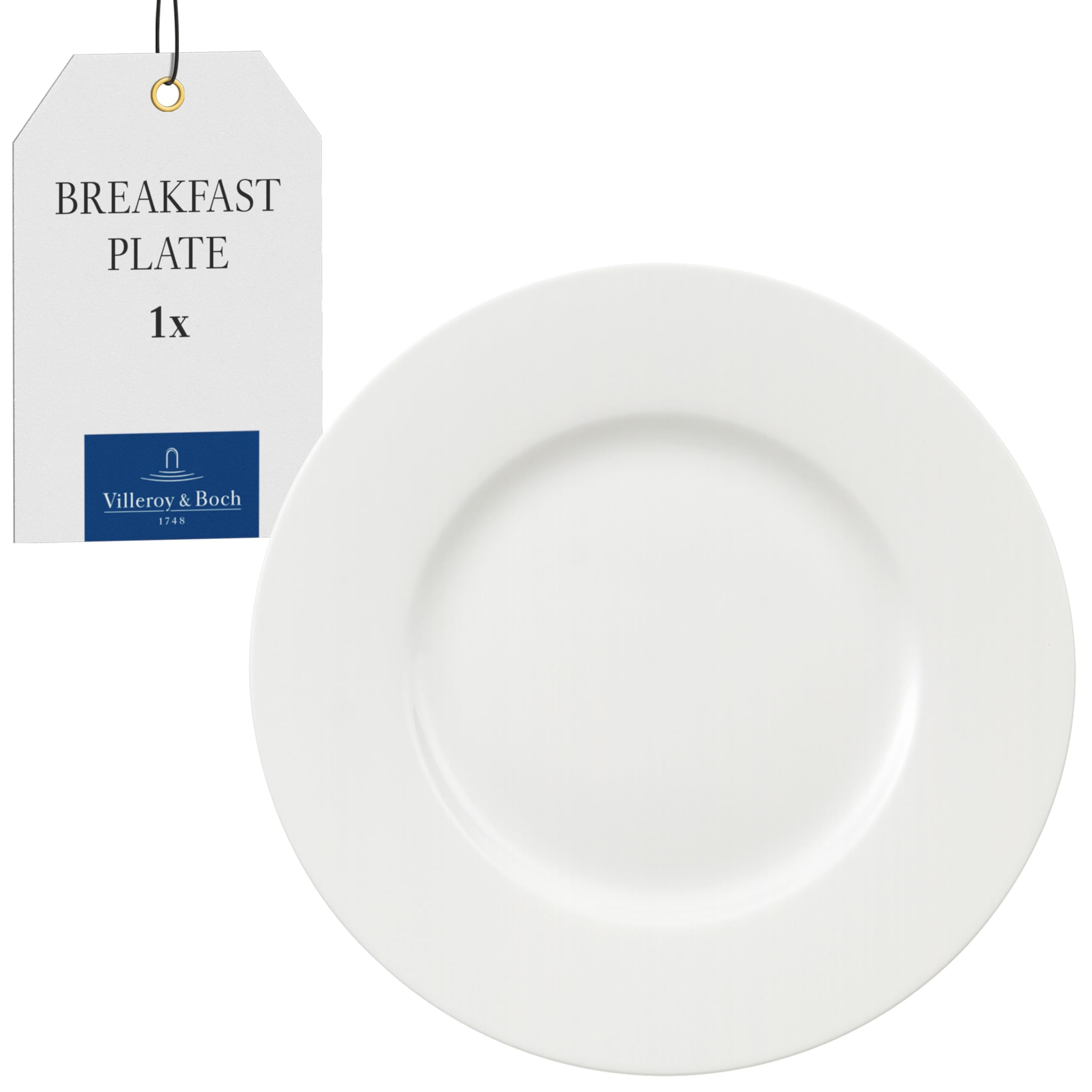 Royal Salad Plate White 22 cm, Dishwasher Safe, Microwave Safe, Breakfast Plate, Premium Bone Porcelain