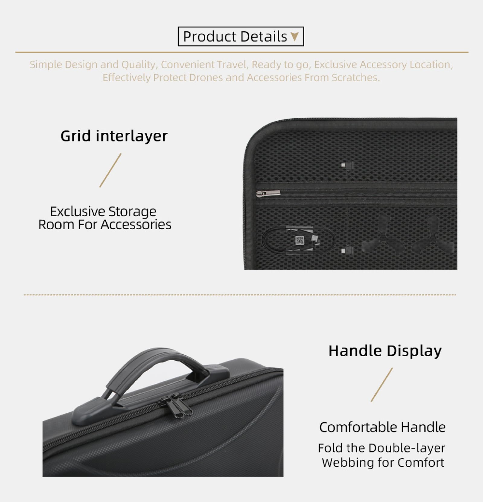 Genérico Bolsa de Transporte Accesorios para dji Neo 2, Bolsa de Viaje portátil con Carcasa rígida y Funda Protectora a Prueba de Golpes el dron para dji Neo 2 y el Control Remoto RC-2. (con patrón)
