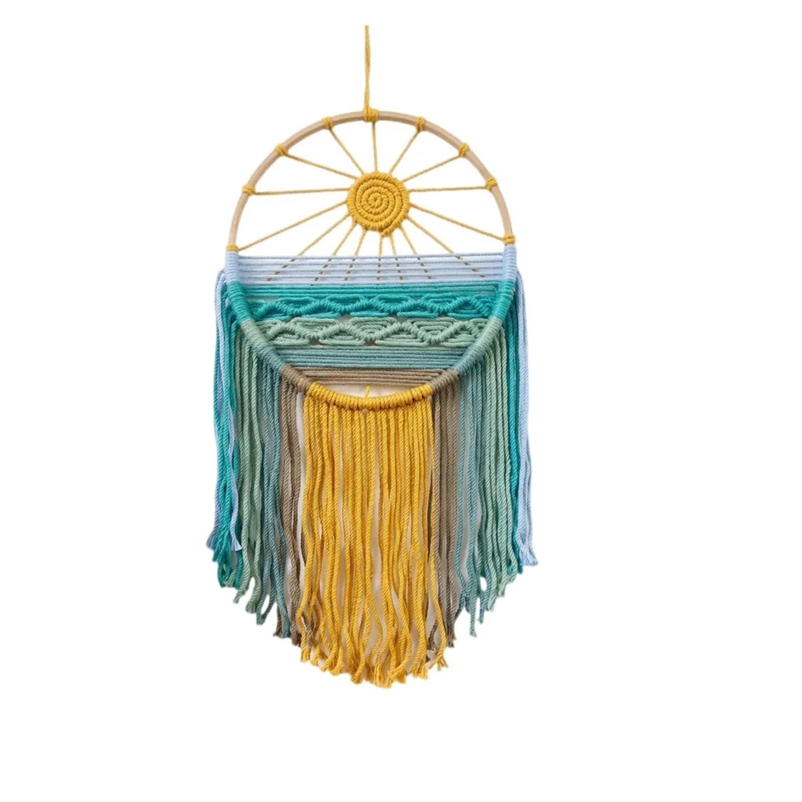 FGUJSUR Tapestry Wall Hanging Hand-woven Cotton Rope Sunrise Sunset Tapestry Colorful Boho Wall Art Decorative With Tassel(Style 02)