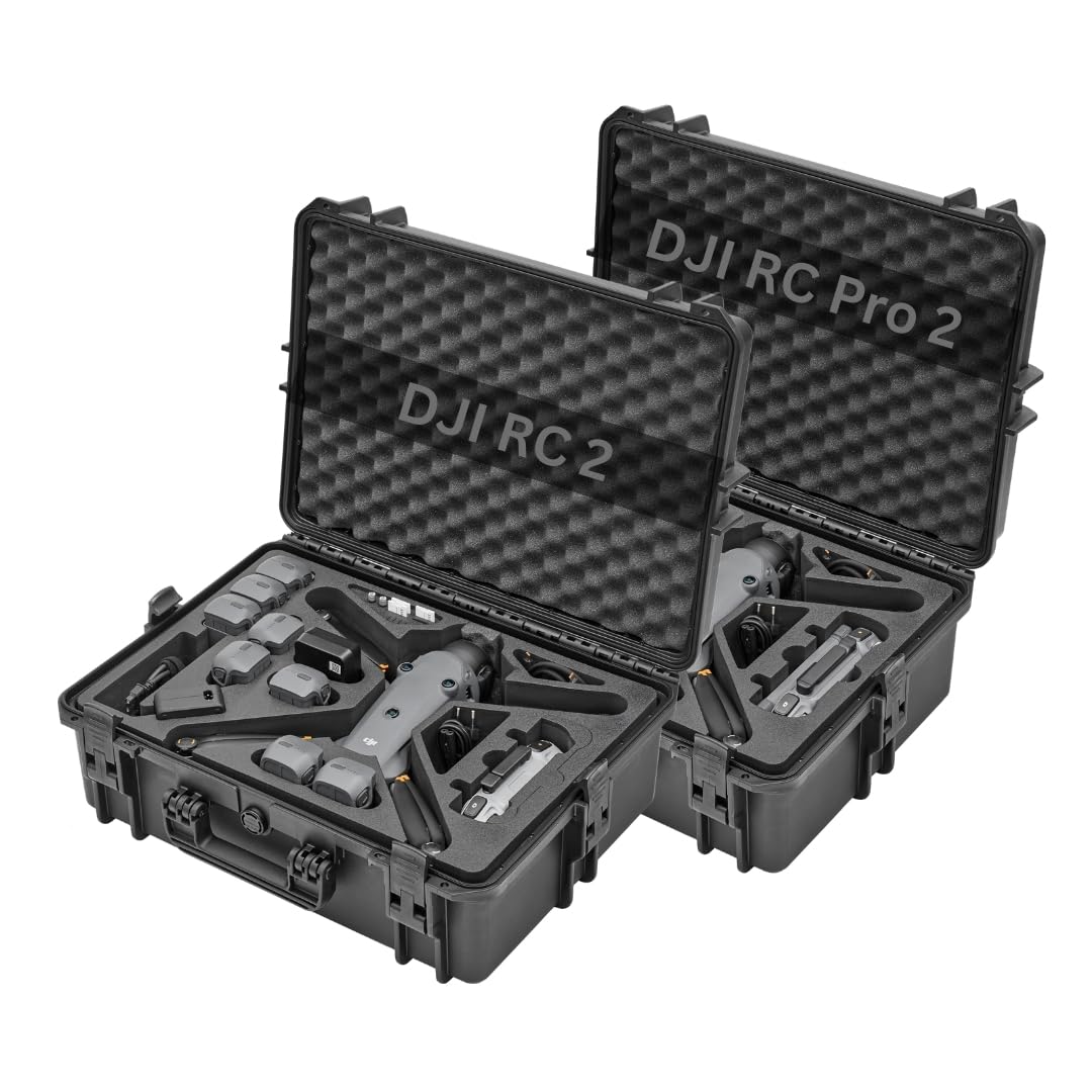 TOMcase Valise pour DJI Mavic 4 Pro, Fly More/Creator Combo, avec RC2/RC Pro 2 « Ready-to-Fly & Ready-to-Charge » – Valise Rigide, étanche pour l'extérieur – Fabriquée en Allemagne
