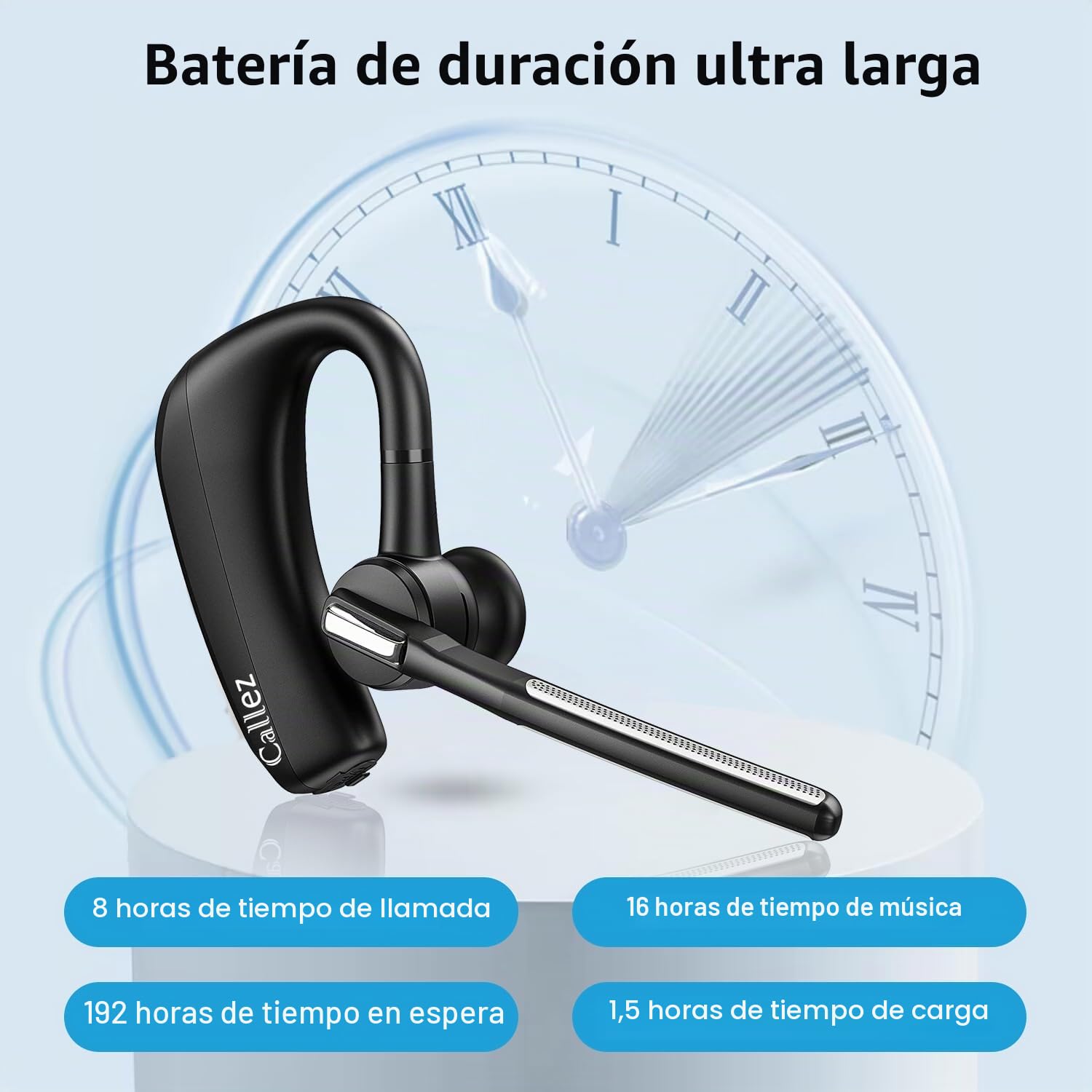 Callez Auriculares Bluetooth para iPhone Samsung, Auricular Inalámbricos Pinganillo Bluetooth Móvil V5.0 con CVC8.0 Doble Micrófono ENC Cancelación de Ruido para Conducir Negocios Oficina