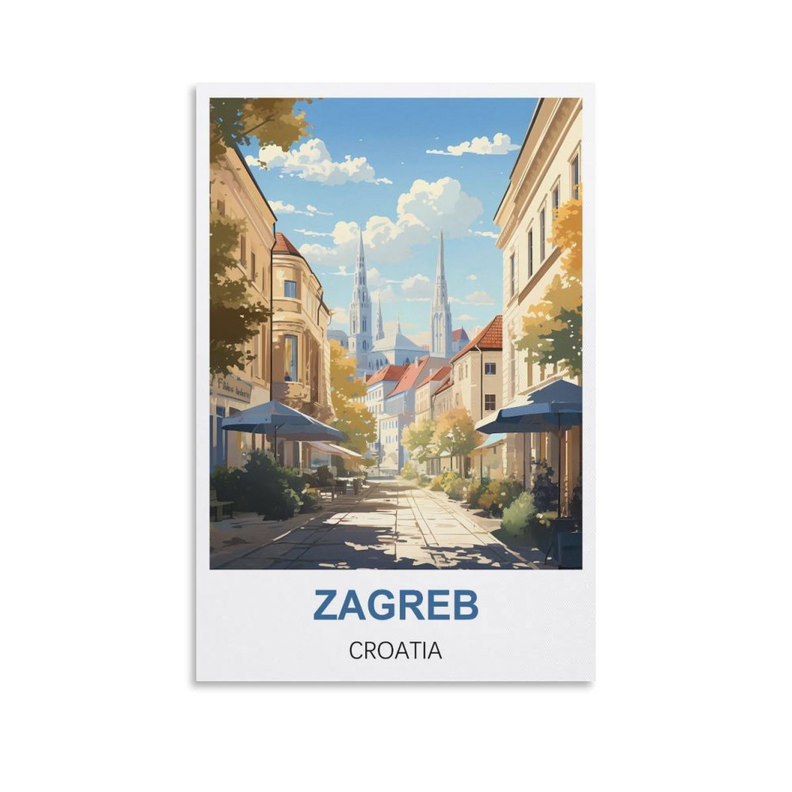 EZMLFA 5D Diamond Art Kits for Beginner,Zagreb Croatia,Diamond Art House DIY Diamond Art Kits for Home Wall Decor 40x40cm
