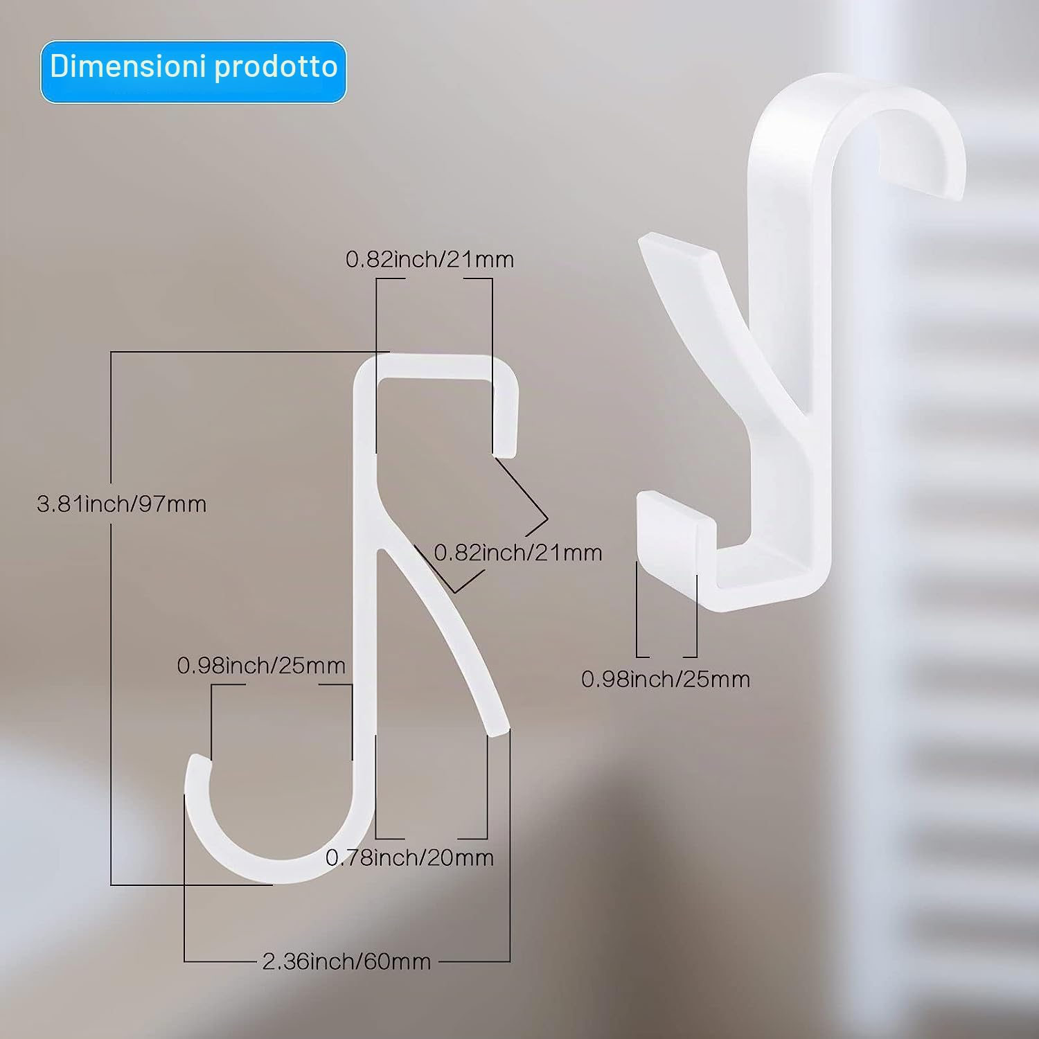 8 Pezzi Ganci Termoarredo Bagno, Appendino, Appendi Asciugamani, per Tutti I Radiatori Standard (Bianco)