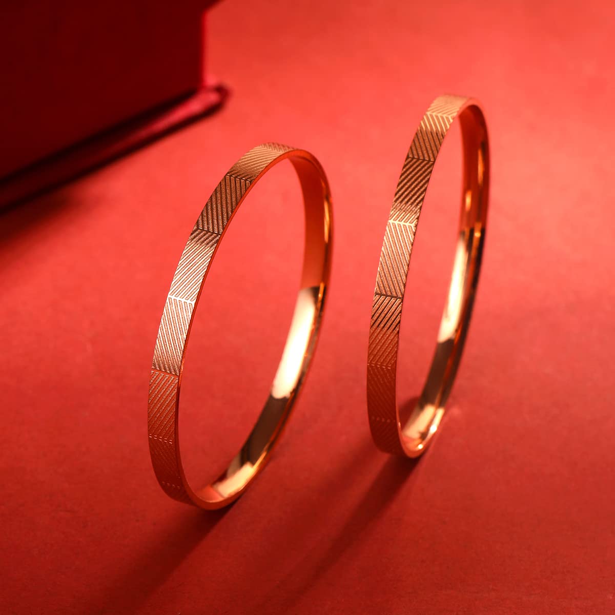 Women's Rose Gold-Plated Traditional Bangles for Celebrations
