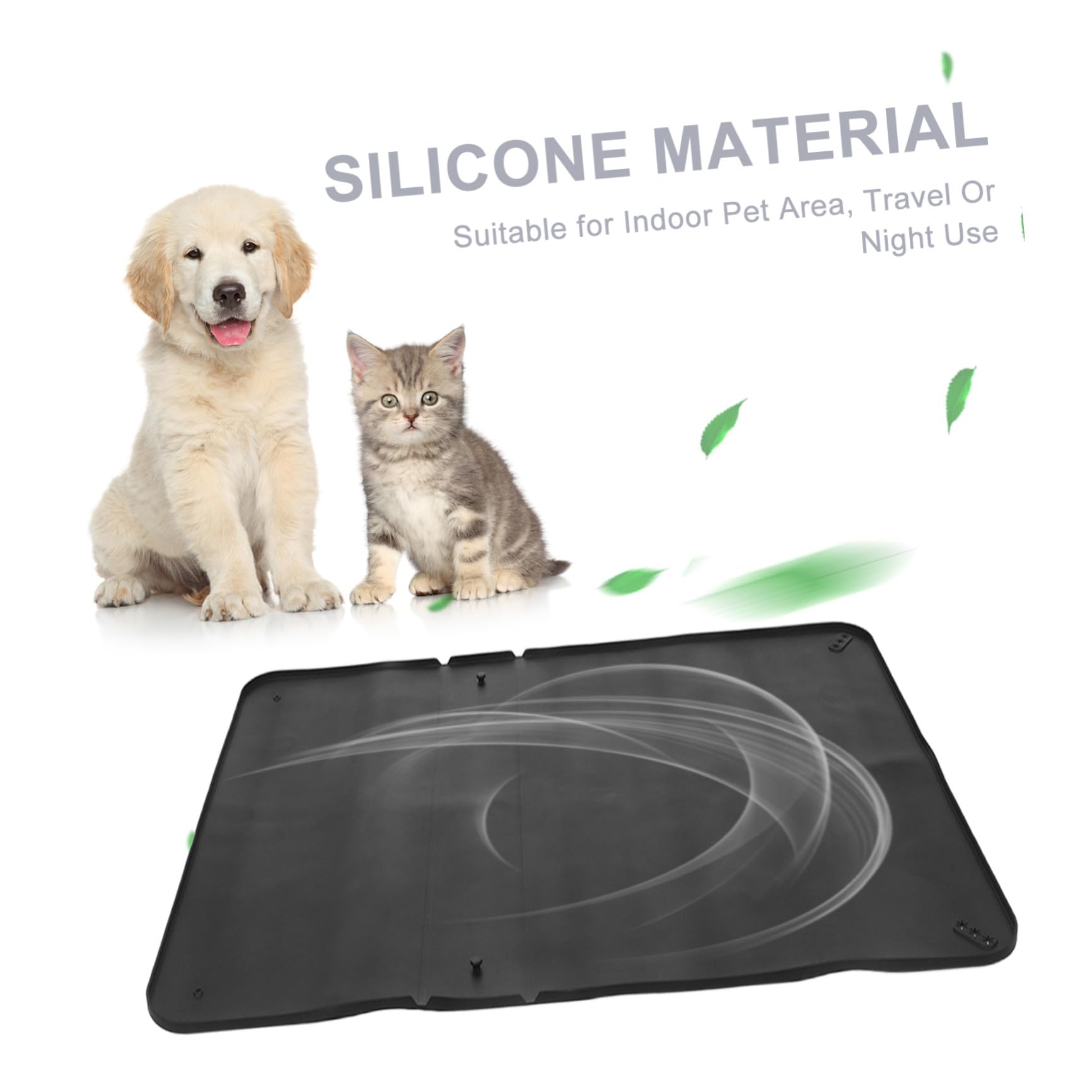 Outanaya Porta Traversine Tappetino Igienico Flessibile e Compatto Nero in Silicone per Addestramento Cani per Area Animali e Casa