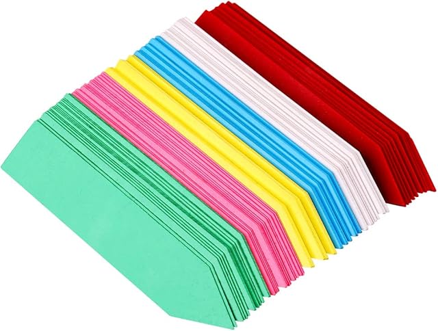 Plant Labels for Outdoor Plants, 120Pcs Plastic Plant Markers & Labels Coloured Garden Plant Name Tags for Seed Herb Seedling Vegetable Flower Potted Plants, 4 Inch