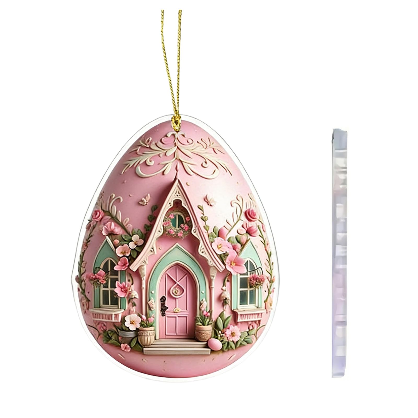 Yhplxyuus Supplies 2D Acrylic Keychain Decoration with Festival Eggs Pattern for Home or Car Decoration Use Easter Keychain