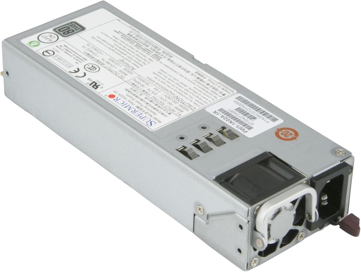 Supermicro PWS-1K03A-1R 1U 1000W Redundant Power Supply Titanium W/PMbus 76x365x40mm,RoHS/REACH