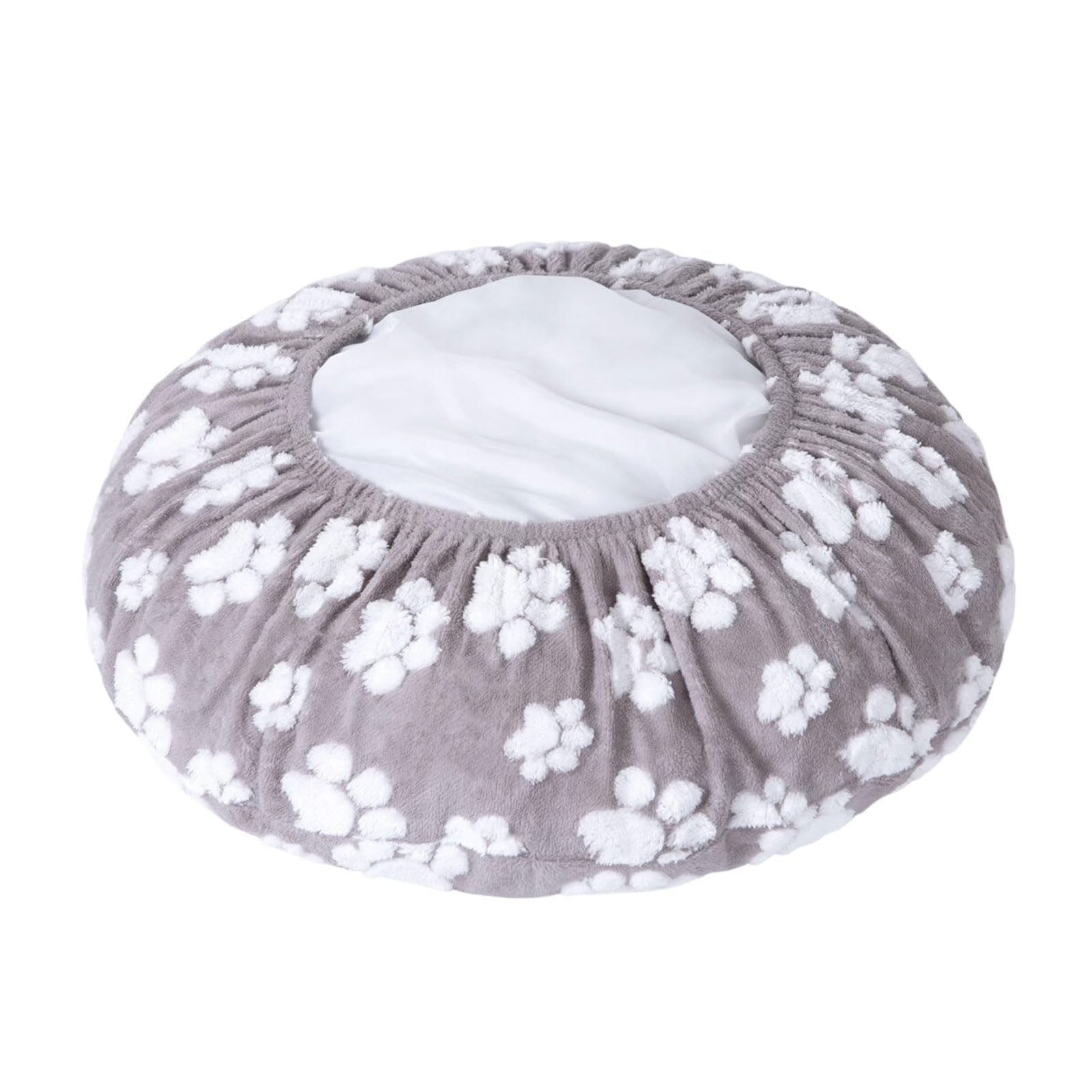 Housse de lit de forme ronde pour chien chaton amovible et lavable toutes saisons