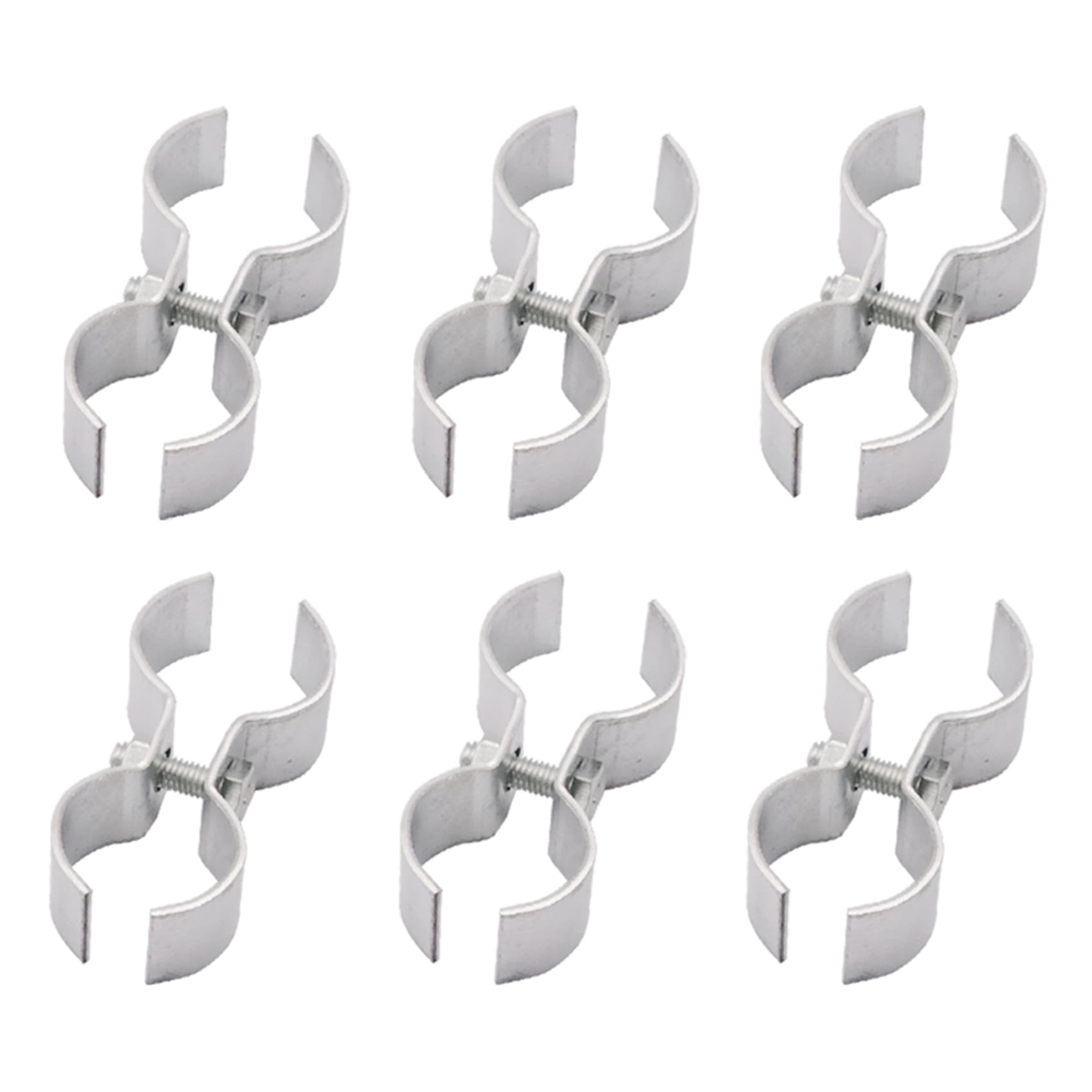 Chain Link Fence Panel Clamps - glrovazas 6Pcs Double Pipe Clamp Pipe, Saddle Clamps for Round Pipe Panel Frame,Bolts & Nuts (12mm)