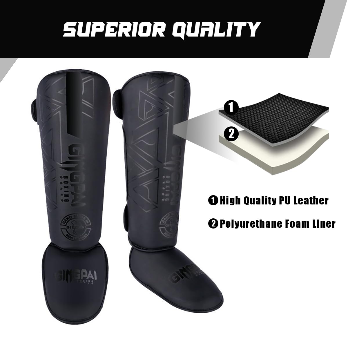 Paratibie Kick Boxing,Paratibie Muay Thai,Parastinchi Kick Boxing con Fodera Ammortizzante per Proteggere Polpacci e Piedi,Paratibie MMA per Boxe,Sparring,Kickboxing,Karate