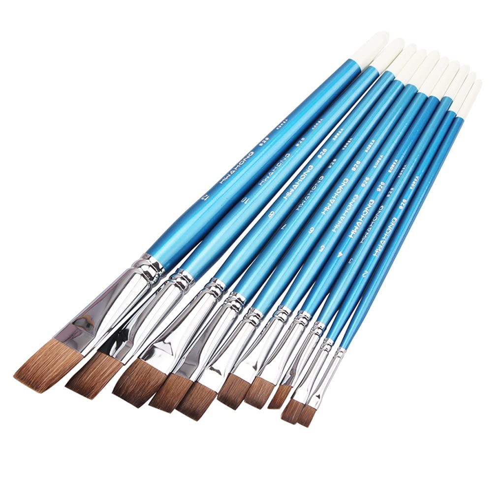 DUYHBAWRS Synthetic Nylon Hair Wood Paint Brushes Set for Artist Acrylic Gouache Oil Watercolor Painting Brushes Art Supplies