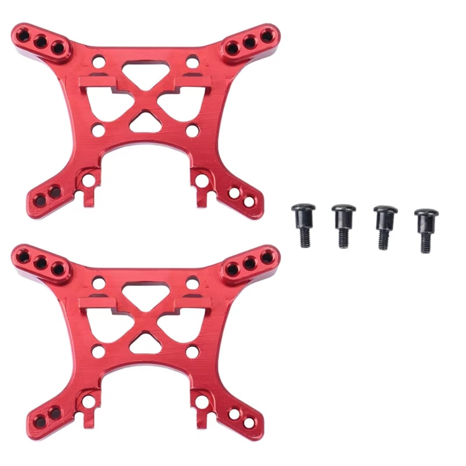 RC Car Accessories Compatible with Remo for Hobby for Smax 1621 1625 1631 1635 1651 1655 1/16 RC Car Upgrade Parts 2Pcs Metal Shock Tower A2504(Red)