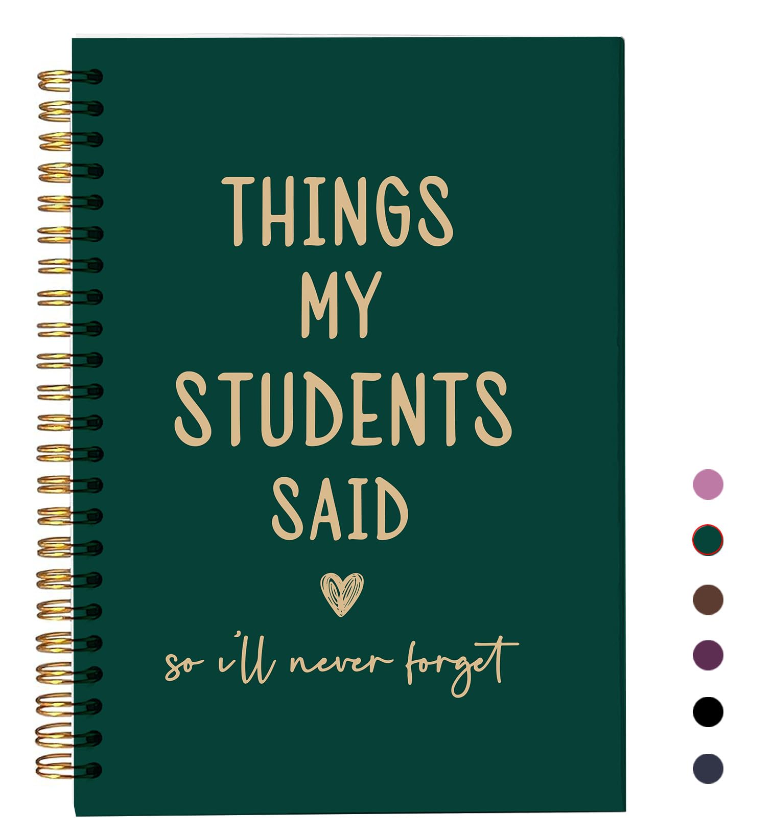 bitCNY Teacher Gift Spiral Notebook Forest Green, Thank You Gift for Teacher, Teacher Appreciation Gifts, Keepsake Journal, Teacher Notebooks for School Supplies, Home & Office, Spiral Bound 5.5x8.5