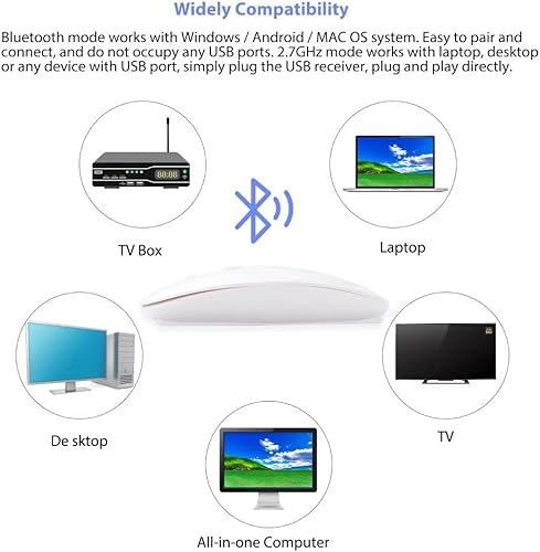 Miniatura 5 de Mouse inalámbrico Bluetooth Gamer Mouse recargable para computadora Mouse inalámbrico USB ergonómico Mause Silent Mouse