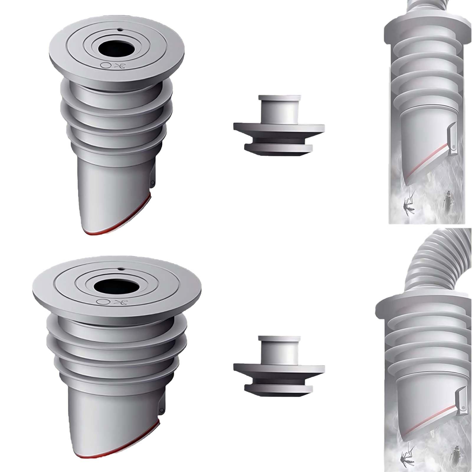 2Pcs Washing Machine Hose, SVOCK 35-40mm Sink Drainer Plug, 45-50mm Washing Machine Waste Pipe Seal, Silicone Drain Hose Seal Plug With Built-In Valve, Waste Pipe Connector Laundry Machines