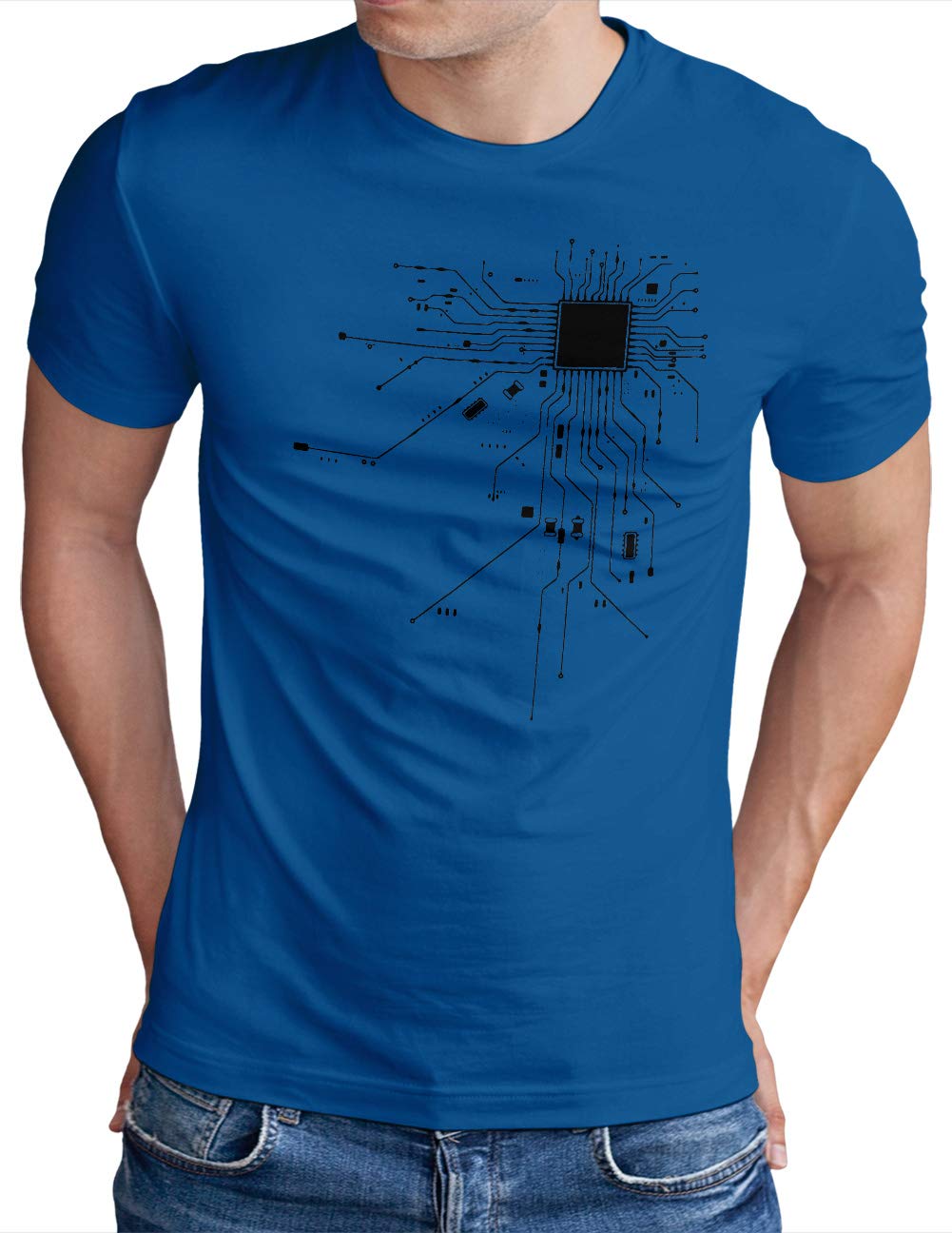 OM3Computer Chip Heart T-Shirt | Men's | Geek CPU Nerd IT Admin | S - 5XL
