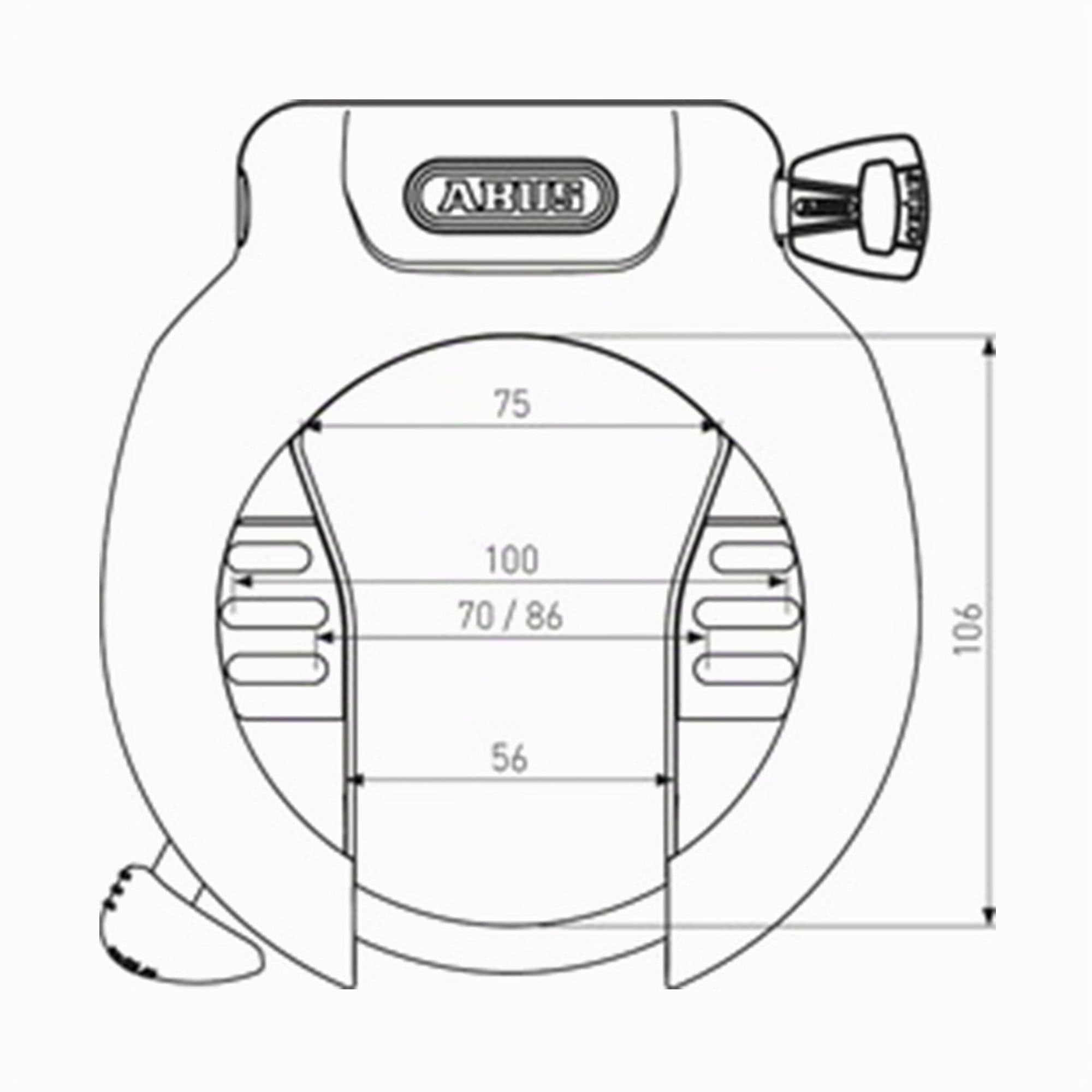 ABUS Unisex - Adultes 4750SL R BK OE Antivols de cadre, unis, universels