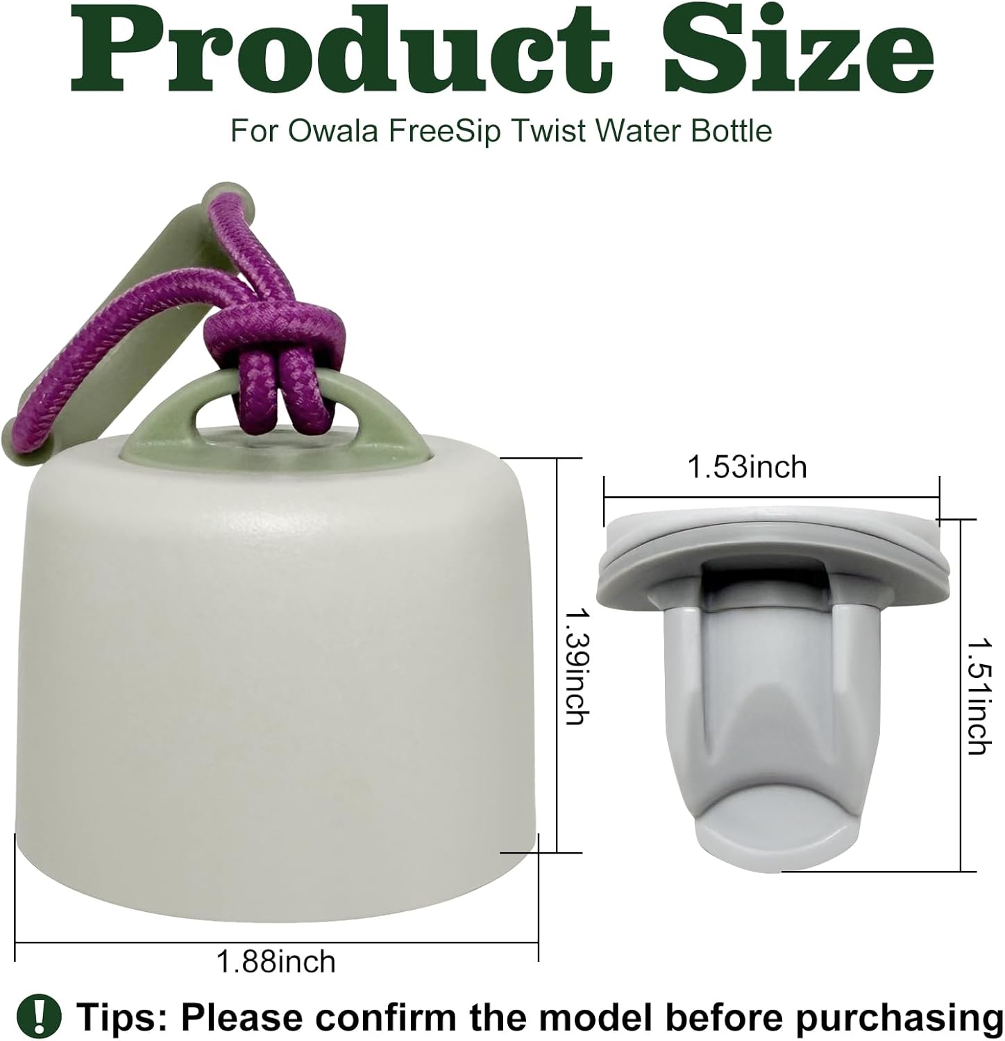 Replacement Lid for Owala FreeSip Twist Water Bottle,Replacement Accessories for Owala FreeSip Twist 18oz 24oz,Replacement Lid Accessory for Owala,Leak-Proof,BPA-Free - Image 2